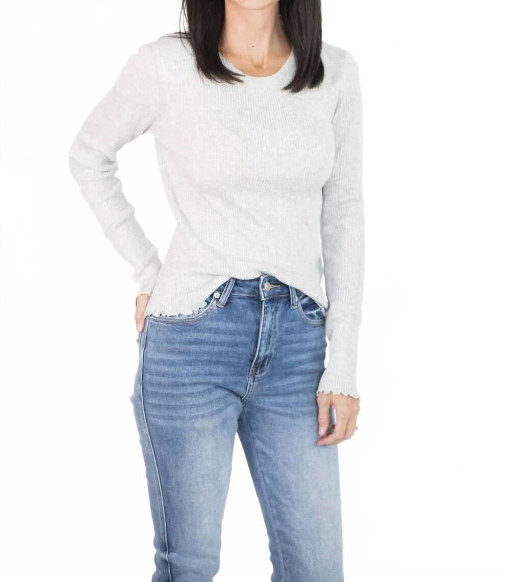 NEW TEA N ROSE erika long sleeve sweater in grey